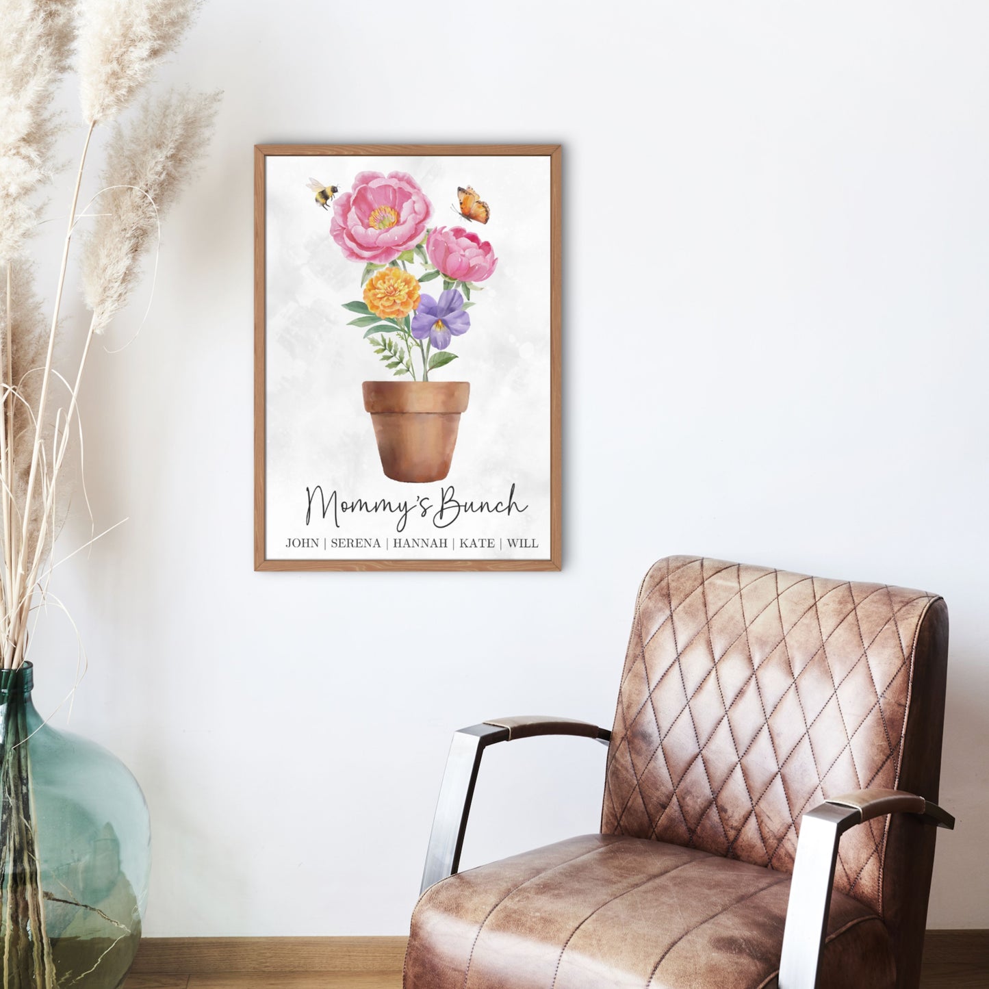 A3 Customised Birth Flower Poster - Mother's Day Gift for Mom