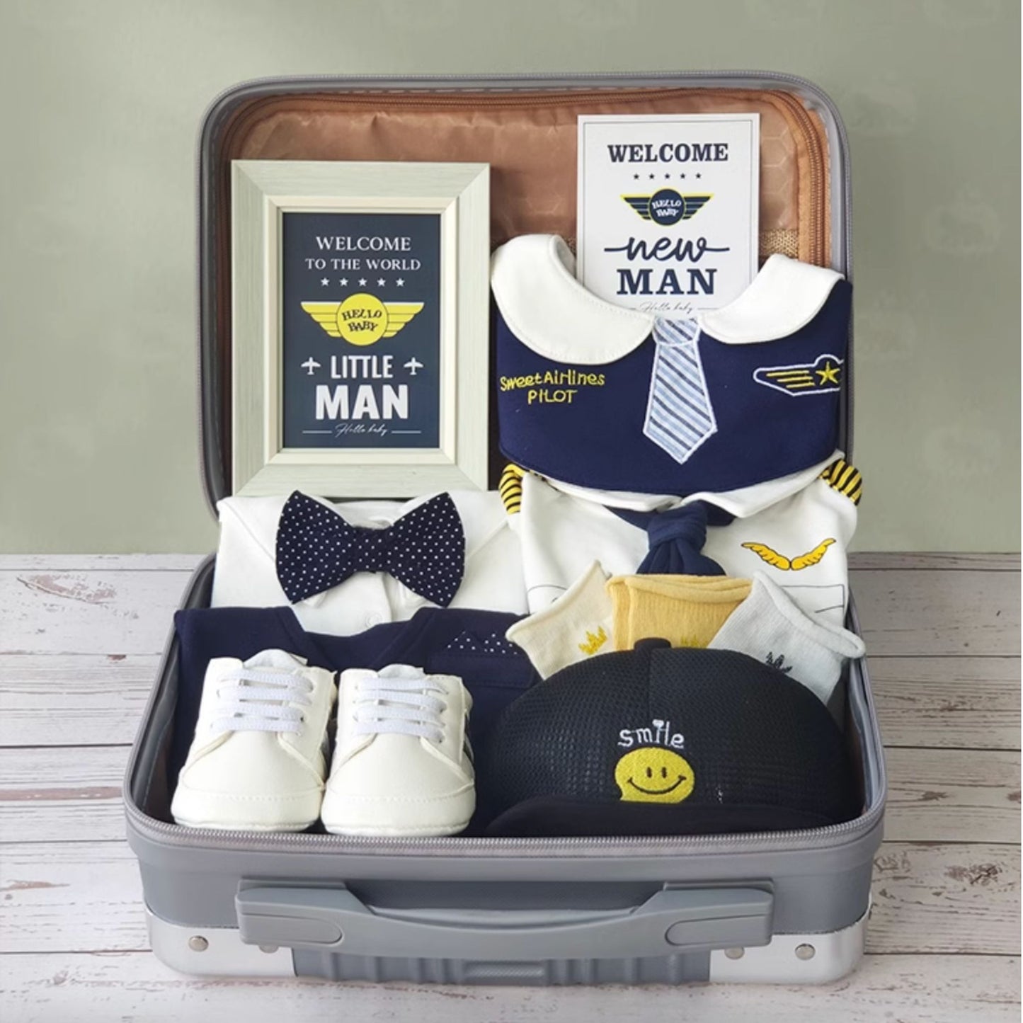12 pc Handsome Baby Pilot 1 Year Birthday Gift Set 12- 18 months