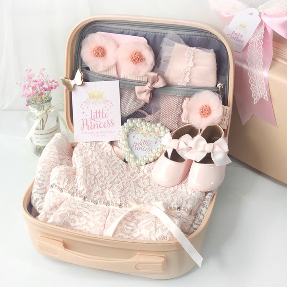 Pretty in Pink Luggage Baby Girl Gift Set 3-6 Months